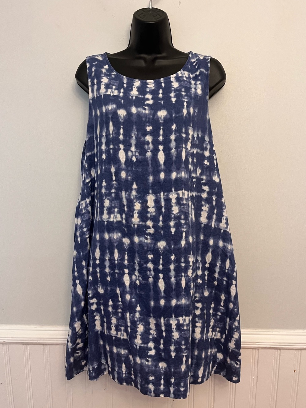 Tahari Sleeveless Linen A-Line Dress, Size Large